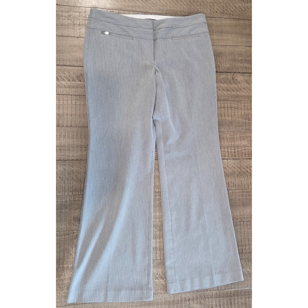 Express Editor Womens Grey Pinstripe Dress Pants Size 10 Regular Office Trouser